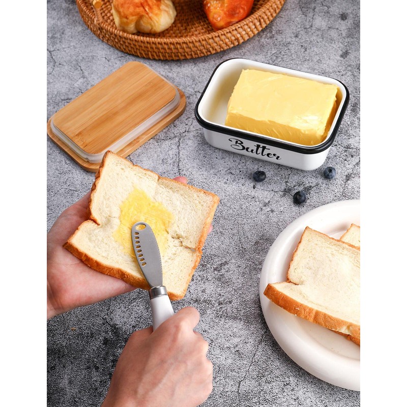 Butter Dish with Lid: Butter Dish for Countertop- AISBUGUR Metal