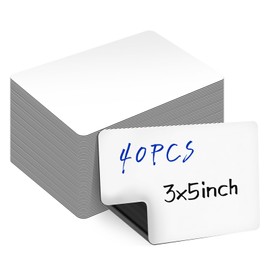 SEPTCITY Dry Erase Magnets, 40PCS 3"x5" White Board Magnetic Labels Name Tags Reusable for Classroom Home Office Garage and Refrigerator