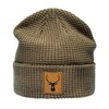 Organic Cotton Knitted Hat: Deer with Leather Patch – Organic