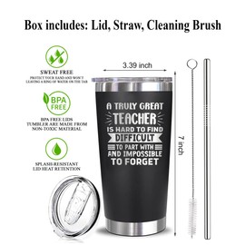 Emily gift A Truly Great Teacher Is Hard To Find Tumbler - Teacher Gifts For Men - Teacher Appreciation Gifts - Teacher Christmas Gifts - Birthday Teachers Day Gifts For Teachers
