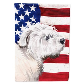 Caroline's Treasures CK6541GF Glen of Imaal Terrier American Flag Garden Flag Mailbox Flag Decorative Yard Flag Banner Outside Patio Artwork Yard Flower Beds, Garden Size, Multicolor