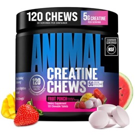 Animal Creatine Chews Tablets - Enhanced Creatine Monohydrate with AstraGin to Improve Absorption, Sea Salt for Added Pumps, Delicious and Convenient 