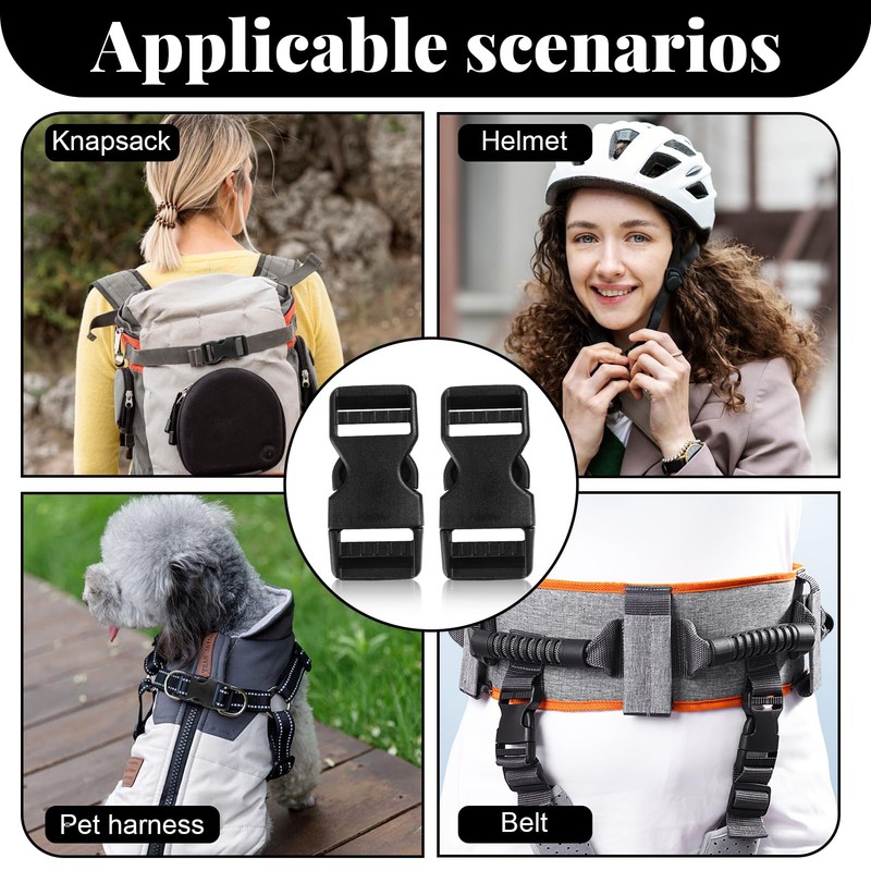 Smomend Pack of 2 Buckle 25 mm Adjustable on Both