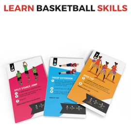 Kick Deck HoopDeck Basketball Training Cards-52 Cards to Improve Skills,Ball Handling,Shooting,Ability,Fitness and Agility-at-Home Basketball Drills for All Skill Levels and Ages