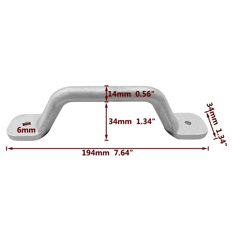ISURE MARINE 2PCS Boat Cleat Grab Rail Handles Aluminum Fishing