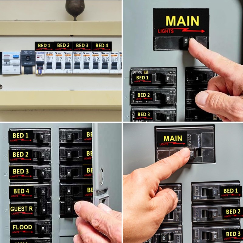 Classicseali 9 Sheets (1161pcs) Electric Panel Labels, Waterproof Easy to