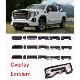 GMC 2019 2020 2021 GMC SIERRA LETTERS EMBLEMS Gloss BLACK 1500 2500 AT4 DENALI 3PCS