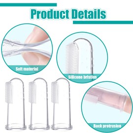 10 Stück Finger-Zahnbürste Silikon, Babyzahnbürste Fingerzahnbürste Mundreinigungsset für 3 Monate, Zahnpflege Fingerling ab 6 Monaten, Babyzahnbürste zur Reinigung und Massage