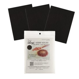 Lacy’s Stiff Stuff Beading Foundation - 4.25 x 5.5 inches - Black Fabric - 3 Sheets - Made in The USA - Stiff & Durable Material Used for Bead & Stitch Embroidery, Cabochon Beading and Sewing