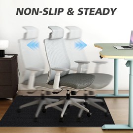 Sycoodeal Office Chair Mat for Hardwood Floor,Office Computer Gaming Chair Mat for Tile Floor,Large Floor Protector Rug,Anti-Slip,Easy to Clean,Pure Black(55"x36")