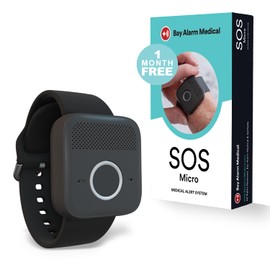 Bay Alarm Medical SOS Micro - 24/7 Medical Alert with Optional Fall Detection for Seniors - Call to Activate - Location Tracking - Medical Alert System with Elderly Tracking - Panic Button for Seniors