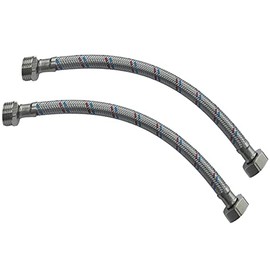 AERZETIX - C51072 - Set of 2 Hose Lines - 300 mm 1/2 Inch Male - Female - Flexible Connection Hose - Flexible Connection Hose for Taps Mixer Tap Bathroom Kitchen Heating