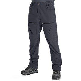 Yevtzl Mens Hiking Snow Pants, Fleece Lined Work Thermal Pants for men, Men's Ski Pants Waterproof and Suitable for Fishing (US, Numeric, 42, Regular, Regular, Grey)