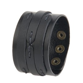 GelConnie Black Leather Cuff Bracelet Punk Belt Braided Wrap Bracelet Viking Bangle Handmade Woven Wristband LPB005-black