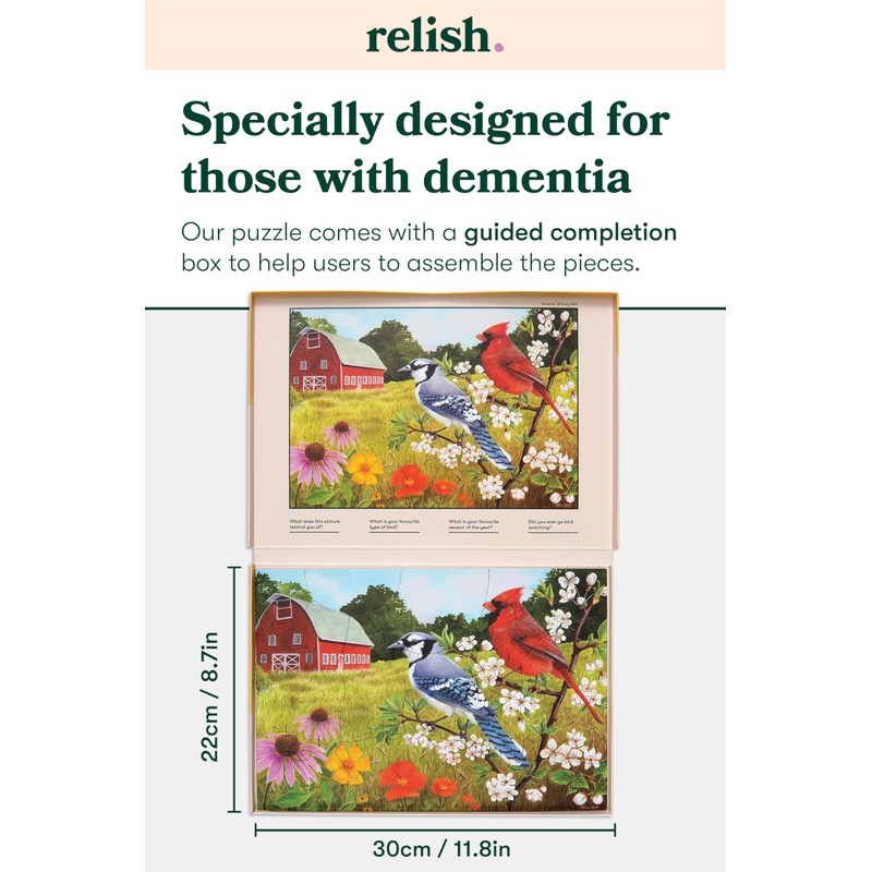 Relish Large Piece Puzzles for Seniors, 13 Piece Summer Birds