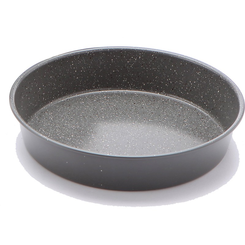 casaWare Ceramic Coated NonStick 9-Inch Round Pan, Silver Granite