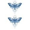 2 Blätter Temporäres Motte Tattoo Mond Motte Tattoo Luna Motte