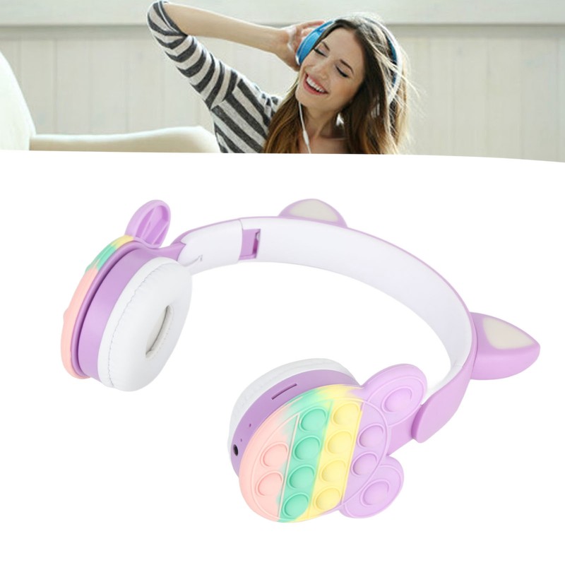 Bluetooth Cat Ear Headphones Fashionable Light Up Wireless Headset for