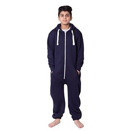 NOROZE Unisex Children's Hooded Onesie With Aztec Pattern and Plain Fleece, Jumpsuit for Boys and Girls, For Ages 2 - 13 Years - navy