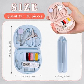 Yuxung 30 Pieces Mini Travel Sewing Kit Basic Portable Emergency Sewing Repair Kit in Bulk with Threads Scissors Hand Sewing Needles for Beginner Traveler Hotel Charity Homeless