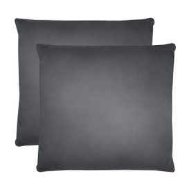 NatureMark Pack of 2 Microfibre Cushion Covers 100% Polyester Cushion Cover with Zip 40 x 40 cm Anthracite Grey