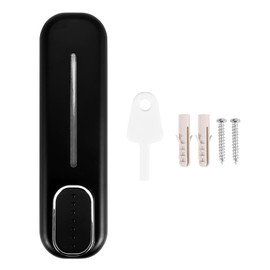Pvczool Soap Dispenser Wall Mount, 350Ml Hand Liquid Shampoo Shower Gel Dispenser for Bathroom Kitchen Office Black
