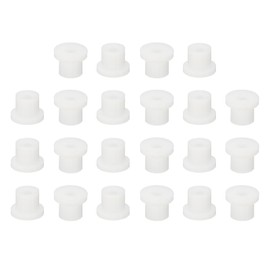 PATIKIL Silicone Rubber Grommet, 22 Pcs 1/8"(3mm) Drill Hole, 1/16"(1.5mm) Inner Dia. Top Hat Wire Gasket Rubber Hole Plug for Wiring Irrigation System Firewall, White