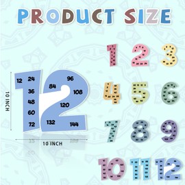 Colarr Multiples Posters Set Multiple Math Posters from 1 to 12 Counting Numbers Times Table Chart Multiplication Chart Fact Posters for Classroom Home Leaning Kids Studying Elementary School (Pastel)