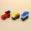 ABUDA 3-Piece Wooden Train Set with Magnetic Suction for Children's
