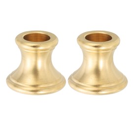 PATIKIL Lamp Solid Brass Neck, 2 Pcs Turned Brass Spindle Slips Lamp Finial Pipe Light Fixture for 1/8 IP or M10 Lamp Rod Light Repair Decoration, 24x20mm