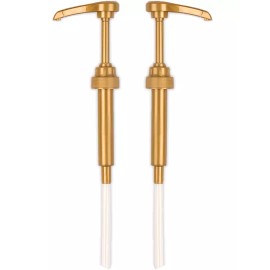 Good Times Coffee Co. Gold Coffee Syrup Pump for 750 ml Bottles (Pack of 2) Fits Torani and more
