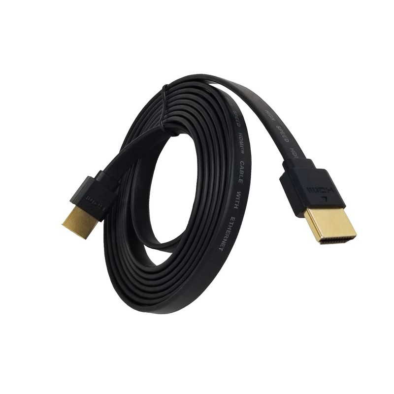 Small Flat Type HDMI Cable, 6.8 ft (2.0 m), Supports