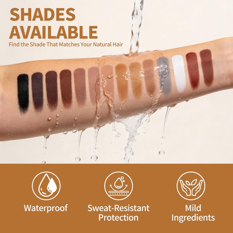 Hairline Powder, Gray Root Touch Up, Sweatproof, Dark Brown