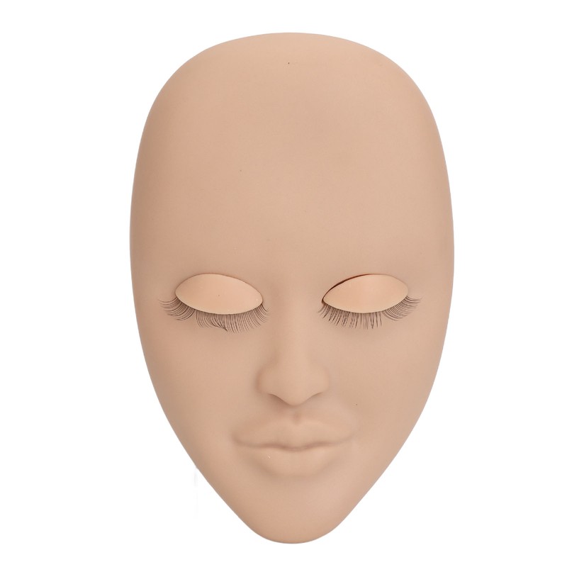 Eyelash Extension Mannequin Head with 6 Pair Replacement Eyelids Soft