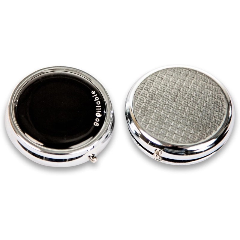 GoPillable Black Purse Pill Box or Small for Pocket. Convenient