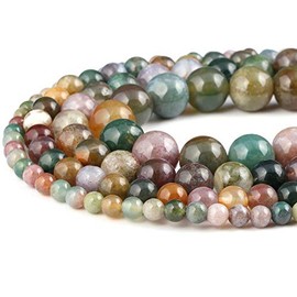 6mm Natural Indian Agate Beads Round Gemstone Loose Beads for Jewelry Making 15"(58-62pcs/strand)