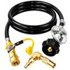 MCAMPAS 8FT Propane Regulator Hose with Safety Shutoff Valve, Low