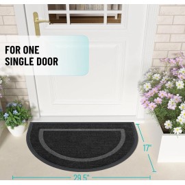 Olanly Half Circle Door Mat Indoor Outdoor Entrance Welcome, Waterproof All-Season,