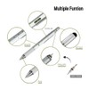 Twist-action Metal 5-in1 Ballpoint Pen and Stylus with 3" Ruler,