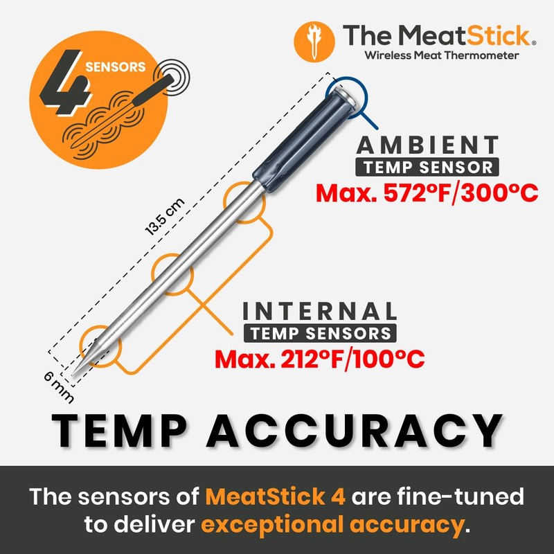 MeatStick 4 (One-Probe Set) | Quad Sensors Smart Wireless Meat