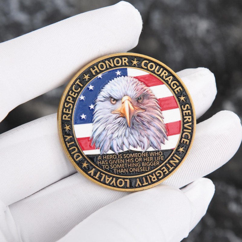 3D Color American Female Veterans Challenge Coin - Dual Sided