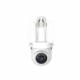Smart Light Bulb Camera 2MP PTZ Night Vision Alexa Google Home Wifi Motion Track 128G Storage Dual VoiceNetwork: Wi-Fi, Resolution: 1080P