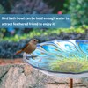 MUMTOP Glass Bird Bath, Garden Outdoor Birdbaths Birdfeeder with Metal