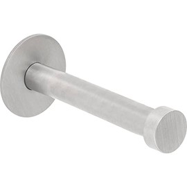 ALLES IM GRIFF Pirwa 1 Wall Hook, Single Wall Hook with Base Plate, Depth 72 mm, Brushed Stainless Steel