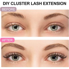 Cluster Lashes Extensions, 144Pcs Individual Lashes Wide Stem D Curl 10mm Length DIY Eyelash Extension Individual Soft False Lashes for Personal Use at Home