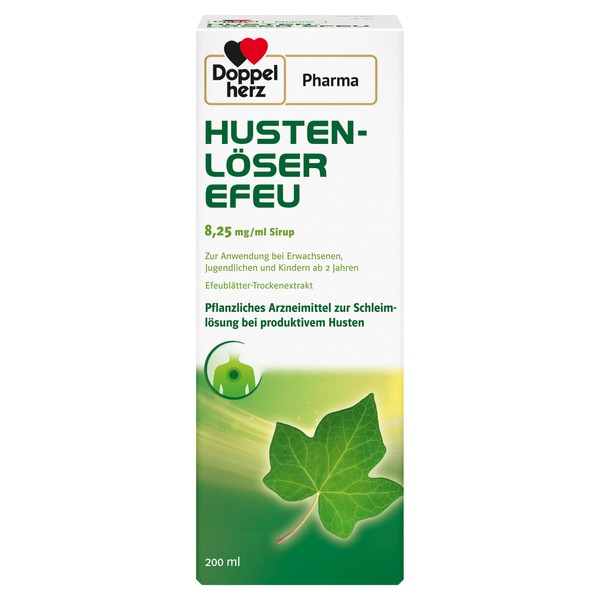 Doppelherz Pharma Cough Remover EFEU 8.25 mg/ml Syrup - Herbal Medicine for Mucus Solution for Productive Cough - from 2 Years - 200 ml