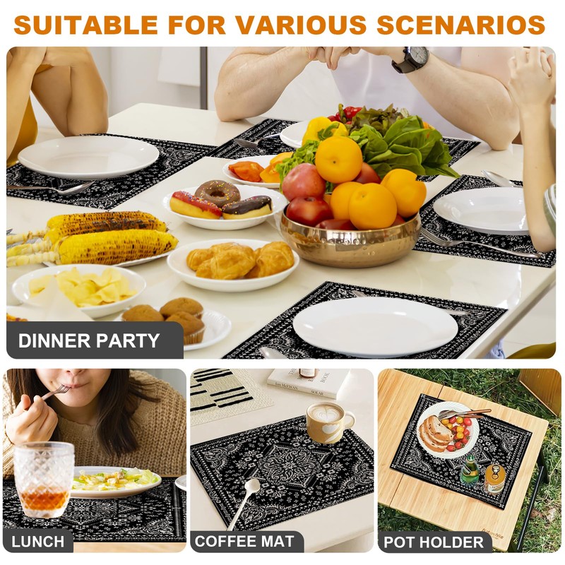 ZSYTZL Placemats Set of 4 Washable Durable Table Placemats for