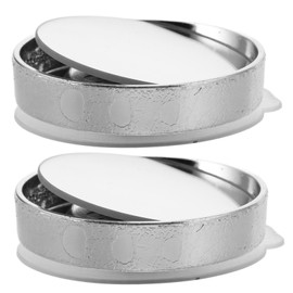 FELTECHELECTR 1 Pair Suction Cup Convex Mirrors for Cars Suvs and Trucks Silver Framed Safety Accessories for Enhanced Visibility and Driving Security