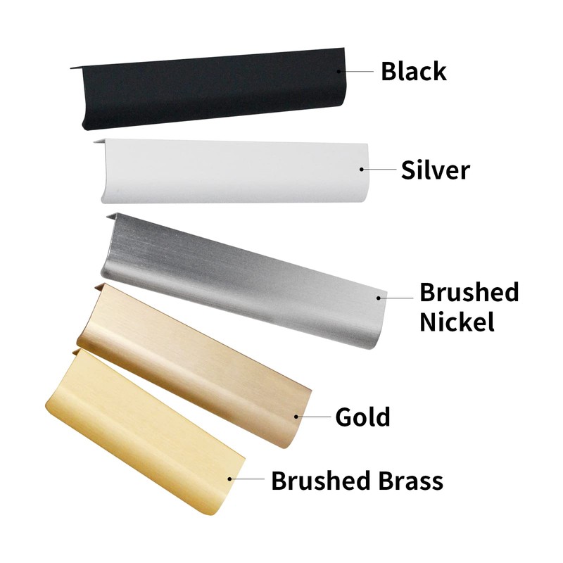 JOOJA 10 Pack Modern Style Finger Edge Pull Furniture DrawerHandles