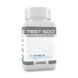 Muscle Research TEST 500-120 Capsules - High Dose - Bodybuilding Supplement - Maca Root, D-Aspartic Acid, Fenugreek, Zinc & Magnesium
